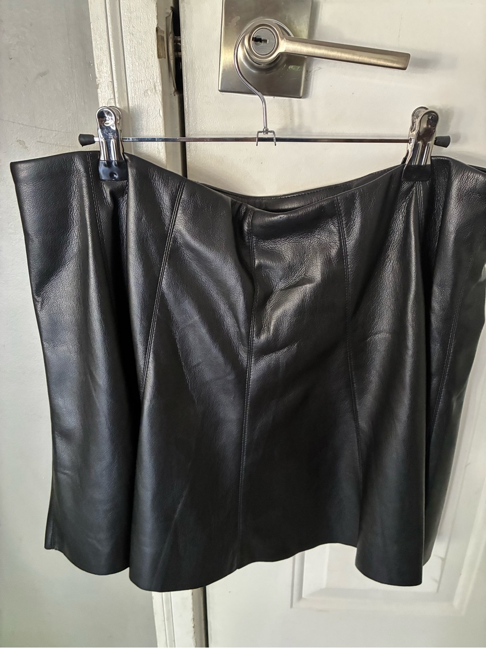 House of Harlow 1960 Black Faux Leather A-Line Skirt